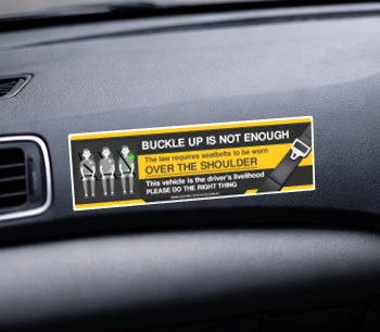 Uber / Taxi / Passenger Van Large Warning Sticker with Diagram